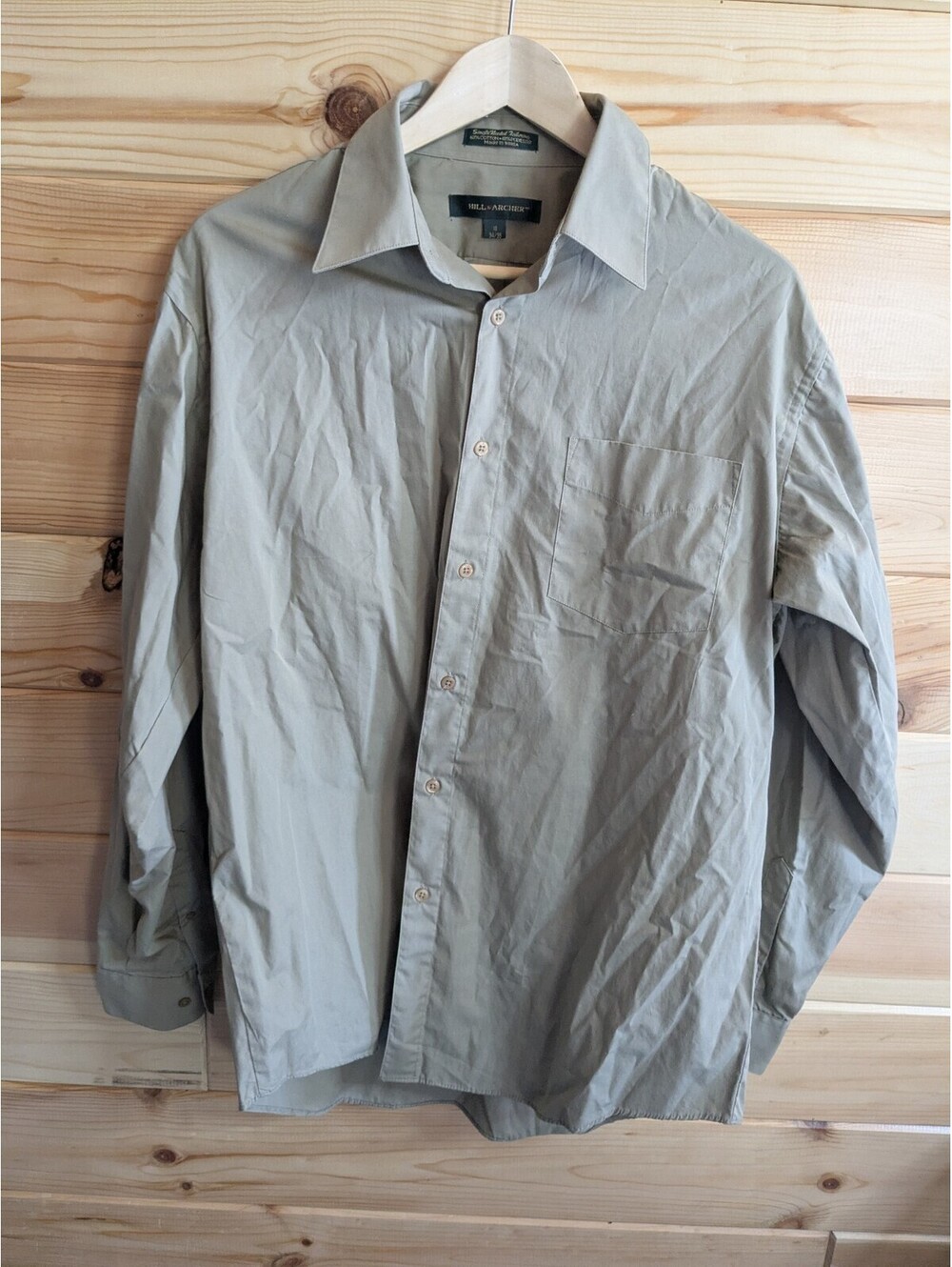 Hill Archer Men's Dress Shirt 16 Neck 34/35 Sleeve Point Collar